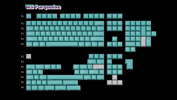 WS Purquoise Keycaps Set